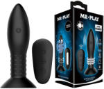 Mr. Play vibráló anál dugó forgó gyöngyökkel - távirányítós, szilikon anál plug