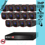 Provision-ISR 14 cső kamerás analóg megfigyelőrendszer 2MP HD Pro biztonsági kamera, variálható fókuszú objektív, 40m éjjellátás (SH16200A5N2LMMV2-I4320AVFG-KOMPAKT-14)
