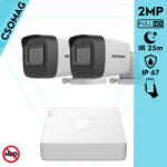 Hikvision 2 cső kamerás analóg megfigyelőrendszer 2MP biztonsági kamera, IR 25m, beltéri és kültéri (DS7104HGHIM1T-DS2CE16D0TITPF36MMC-KOMPAKT-2)