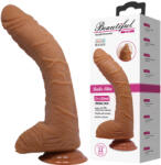BAILE Beautiful Alex - Élethű tapadókorongos dildó heregolyókkal (28, 2 cm / 5 cm)