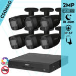 Dahua 6 cső kamerás analóg megfigyelőrendszer 2MP HD cső biztonsági kamera, 2, 8 mm fix objektív, hibrid fény (XVR5108HSI3-HACHFW1200CMILA0280BS6BLACK-KOMPAKT-6)