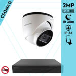 Techson 1 dome kamerás analóg megfigyelőrendszer 2MP HD dóm biztonsági kamera, 2.8 mm fix objektívvel (TCRA12S204NS-TCAEB5E002IH28-DOME-1)