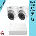 Hikvision 2 turret kamerás analóg megfigyelőrendszer 2MP biztonsági kamera, IR 20m, beltéri (DS7104HGHIM1T-DS2CE76D0TITPF28MMC-TURRET-2)