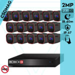 Provision-ISR 16 cső kamerás analóg megfigyelőrendszer 2MP HD Pro biztonsági kamera, variálható fókuszú objektív, 40m éjjellátás (SH16200A5N2LMMV2-I4320AVFG-KOMPAKT-16)