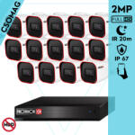 Provision-ISR 14 cső kamerás analóg megfigyelőrendszer 2MP HD Pro biztonsági kamera, inframegvilágítás 20m, 2.8mm fix lencse, 88° látószög (SH16200A5N2LMMV2-I2320A28-KOMPAKT-14)