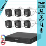 Dahua 6 cső kamerás analóg megfigyelőrendszer 2MP HD cső biztonsági kamera, 3, 6 mm fix objektív, hibrid fény (XVR5108HSI3-HACHFW1200CLPILA0360BS6-KOMPAKT-6)