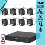 Dahua 8 cső kamerás analóg megfigyelőrendszer 2MP HD cső biztonsági kamera, 3, 6 mm fix objektív, hibrid fény (XVR5108HSI3-HACHFW1200CLPILA0360BS6-KOMPAKT-8)