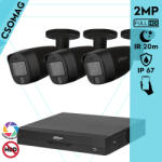 Dahua 3 cső kamerás analóg megfigyelőrendszer 2MP HD cső biztonsági kamera, 2, 8 mm fix objektív, hibrid fény (XVR5104HSI3-HACHFW1200CMILA0280BS6BLACK-KOMPAKT-3)