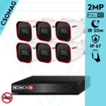 Provision-ISR 6 cső kamerás analóg megfigyelőrendszer 2MP HD Pro biztonsági kamera, inframegvilágítás 20m, 2.8mm fix lencse, 88° látószög (SH8100A5N2LMMV2-I2320A28-KOMPAKT-6)