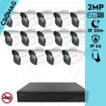 Techson 14 cső kamerás analóg megfigyelőrendszer 2MP HD cső biztonsági kamera, 2.8 mm fix objektívvel (TCRA12M816-TCAEB5C902IH28-KOMPAKT-14)