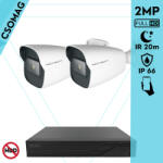 Techson 2 cső kamerás analóg megfigyelőrendszer 2MP HD cső biztonsági kamera, 2.8 mm fix objektívvel (TCRA12S204NS-TCAEB5C902IH28-KOMPAKT-2)