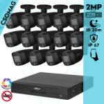 Dahua 14 cső kamerás analóg megfigyelőrendszer 2MP HD cső biztonsági kamera, 2, 8 mm fix objektív, hibrid fény (XVR5116HSI3-HACHFW1200CMILA0280BS6BLACK-KOMPAKT-14)