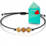  Borostyán karkötő ezüst zsinóros természetes balti borostyán 925 (na święta urodziny 30 40 50)