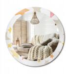  Fali tükör, fi 80cm, Pasztell csillagok, üveg kerettel, nyomott mintás (010090550110300054082)