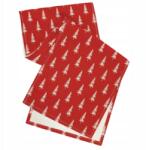  Piros Karácsonyi Asztali Futó, 33×183cm, karácsonyfa mintás, poliészter (Obrus bieżnik na stół świąteczny)