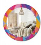  Függő tükör grafikával díszítve üvegen fi 70 cm Geometriai kompozíció (010090550100300072648)