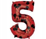 Amscan Fólia lufi 5-ös szám Mickey egér piros 66 cm