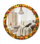  Modern dekoratív kerek tükör, 80cm, Retro tulipánok, 4mm vastag (010090550110300072610)