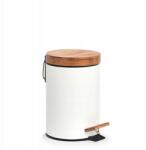 Zeller Present Szemeteskosár 3 l. , fém, bambusz, fehér, Zeller (18908)