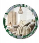  Fali tükör, Size 90cm, trópusi levelek, üveg grafika, csiszolt élek (010090550120300053962)