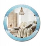  Kerek fali tükör, fi 80cm, kék cipzáras, 4mm, fém medálokkal (010090550110300030039)