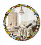  Dekoratív függő tükör, nyomott mintával, 100cm, Képregény stílusú minta (010090550130300072568)