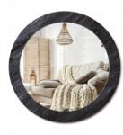  Fali tükör, fi 70cm, Fekete kő, üveg díszkerettel (010090550100300030917)