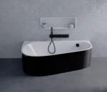 POLYSAN Projekta DL Monolith aszimmetrikus akril kád 156x77cm, balos/fekete 20111MDLB (20111MDLB)