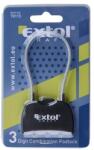 Extol Craft bőröndlakat, számzáras, 1000 db kód beállítható, 150×3mm sodrott acéldrót kábel (78115)