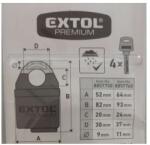 EXTOL PREMIUM 5 év biztonsági lakat, levágás elleni védelemmel, festett, vízálló, 4db kulcs; 60mm (8857760)