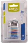 EXTOL CRAFT 3 év lakat, színesen festett vas, 3 kulccsal, bliszteren; 38mm (77021)