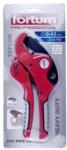 FORTUM garancia műanyagcső vágóolló, max. : 42mm, (PPR, PP, PE, PEX, PB, PVDF csövekhez), ALU test, teflon bevonatú, háromszög penge (4775011)