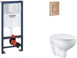 GROHE Rapid SL - Set pentru montare încastrată, toaletă, capac SoftClose și clapetă Skate Cosmopolitan, Warm Sunset periat SANI11BB4123 (SANI11BB4123)