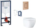 GROHE Rapid SL - Set pentru montare încastrată, toaletă, capac Softclose, clapetă Skate Cosmopolitan și set pentru tablete, Triple Vortex, Warm Sunset periat SANI11BB4158 (SANI11BB4158)