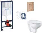 GROHE Rapid SL - Készlet fali beépítéshez, WC, SoftClose ülőke, Skate Cosmopolitan gombok és bedobható tabletta készlet, csiszolt Warm Sunset SANI11BB4155 (SANI11BB4155)