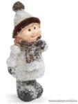  Karácsonyi dekor kerámia figura, havas kislány (58275B)