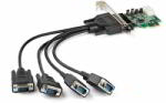 StarTech - 4 portos PCI Express RS232 soros adapterkártya - PEX4S953 (PEX4S953)
