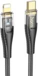 hoco. Type-C USB kábel Lightning PD 27W U121 1, 2 m fekete átlátszó