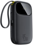 Baseus EnerFill FC31 20000mAh 45W Power Bank kijelzővel és USB-C, valamint Lightning kábelekkel - Fekete