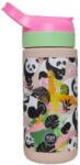 COOLPACK Palack, Coolpack, Bibby, BPA-mentes Tritan, Innovatív Mechanizmus, Kényelmes Száj, 21 cm Magasság, 10 cm Átmérő, 420 ml, Panda Gang Design (Z08829)