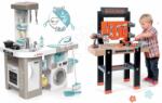 Smoby Set atelier de lucru Black+Decker Smoby și bucătărie electronică cu mașină de spășat și masă de călcat (SM360701-8) Set bricolaj copii