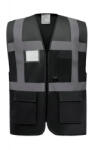 Yoko Uniszex ujjatlan Biztonsági mellény munkaruha Yoko Fluo Executive Waistcoat M, Fekete