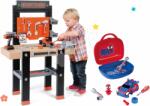 Smoby Set bancă de lucru Black&Decker Smoby cu maşină de găurit cu valiză și mașinuță asamblabilă Spidey (SM360701-2) Set bricolaj copii