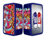 GIMBOO Penar echipat, 3 compartimente, GIMBOO, Graffiti - albastru (GB-6768BTS71PL-01) Penar