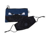 ZIPIT Penar dublu cu fermoar si masca material textil, ZIPIT Face-It Bandit - albastru (ZP-428622) Penar