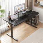 Fodym Elektromos gamer asztal fekete karbon 160x80 elektromosan állítható 72-118 cm-es méretben