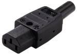 PremiumCord Szerelhető Csatlakozó, dugó, tápcsatlakozó, szereletlen végű, C13 IEC, 230V, fekete CS220F (CS220F)