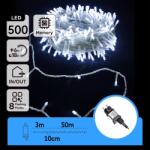 Aigostar - LED външна коледна гирлянда 500 LED / 8 режима, 53 m, IP44, студено бяло (AI1386)