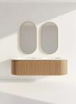 Coloana Set mobilier baie dublu din lemn cu doua lavoare & oglinzi LED, 160 cm (5904589777894)