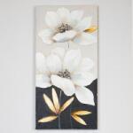 Estetic Vászonkép 60x90x3cm fehér-fekete-arany, virágok